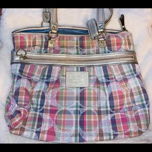 Coach Poppy Madras Pastel Multicolor Handbag